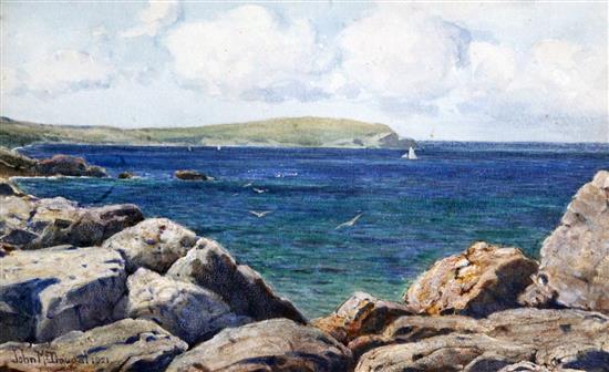 John McDougal (fl.1877-1941) From Penrhyn Rocks, Anglesea 20 x 32cm.